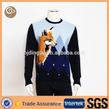 Knitted intarsia wholesale wool sweater design for boys